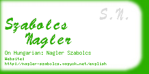szabolcs nagler business card